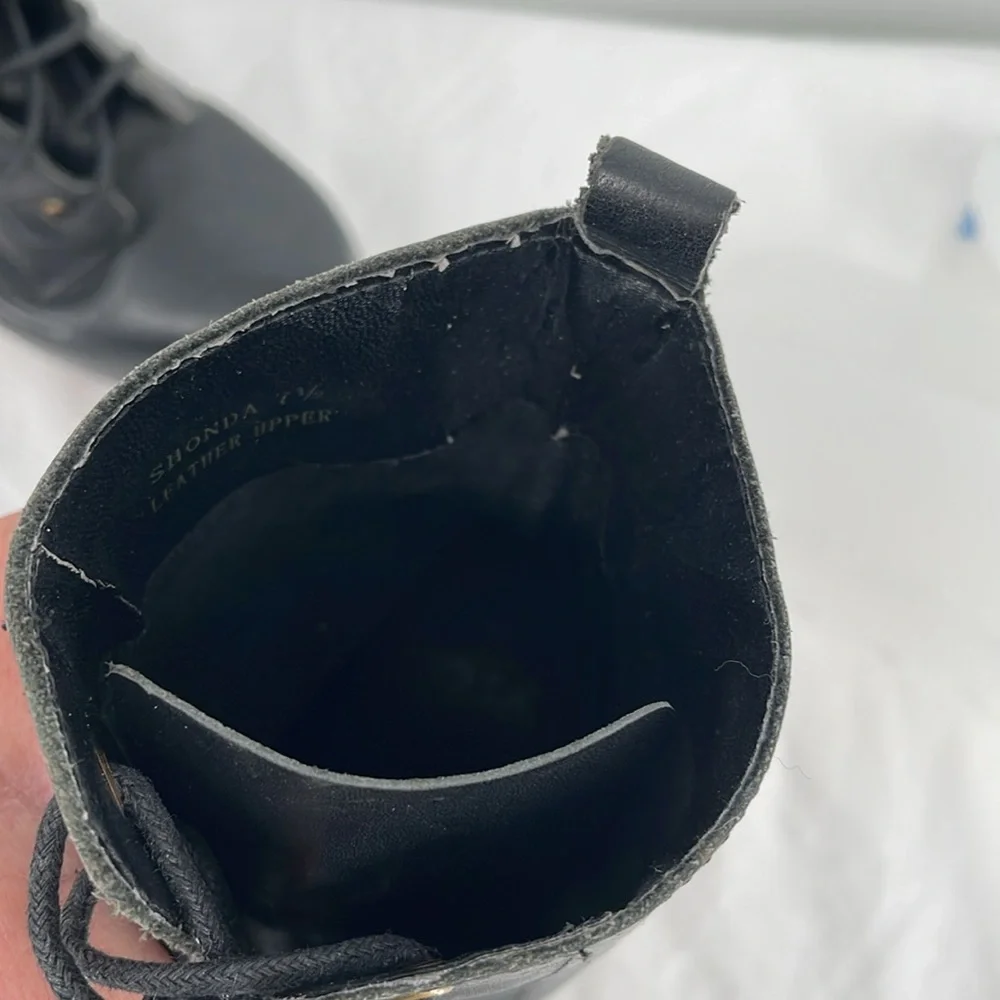 N.Y.L.A. Shonda Leather Platform Boot‎ Womens High Heel Strap Party Pump 7.5